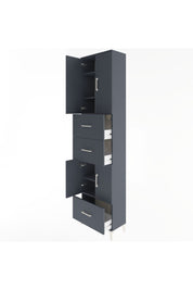 Arges Dolap 5 Raflı 3 Çekmeceli 4 Kapaklı 60x30x243 Antrasit-Antrasit