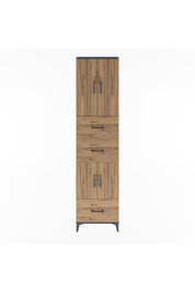 Arges Dolap 5 Raflı 3 Çekmeceli 4 Kapaklı 60x30x243 Antrasit-Çam