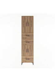 Arges Dolap 5 Raflı 3 Çekmeceli 4 Kapaklı 60x30x243 Çam-Çam