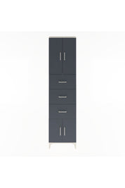 Arges Dolap Tek Raflı 3 Çekmeceli 4 Kapaklı 60x30x243 Aytaşı-Antrasit