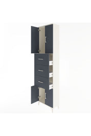 Arges Dolap Tek Raflı 3 Çekmeceli 4 Kapaklı 60x30x243 Aytaşı-Antrasit