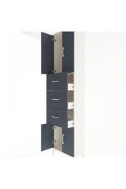 Arges Dolap Tek Raflı 3 Çekmeceli 4 Kapaklı 60x30x243 Aytaşı-Antrasit