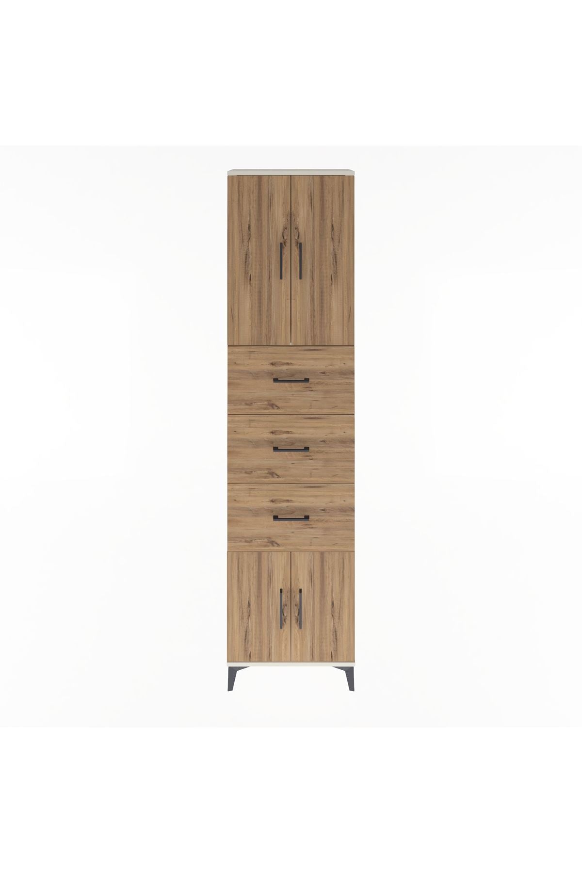 Arges Dolap Tek Raflı 3 Çekmeceli 4 Kapaklı 60x30x243 Aytaşı-Çam