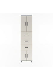 Arges Dolap Tek Raflı 3 Çekmeceli 4 Kapaklı 60x30x243 Antrasit-Aytaşı