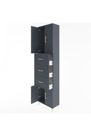 Arges Dolap Tek Raflı 3 Çekmeceli 4 Kapaklı 60x30x243 Antrasit-Antrasit