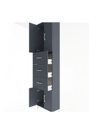 Arges Dolap Tek Raflı 3 Çekmeceli 4 Kapaklı 60x30x243 Antrasit-Antrasit