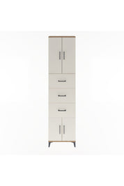 Arges Dolap Tek Raflı 3 Çekmeceli 4 Kapaklı 60x30x243 Çam-Aytaşı