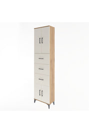 Arges Dolap Tek Raflı 3 Çekmeceli 4 Kapaklı 60x30x243 Çam-Aytaşı