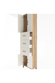 Arges Dolap Tek Raflı 3 Çekmeceli 4 Kapaklı 60x30x243 Çam-Aytaşı