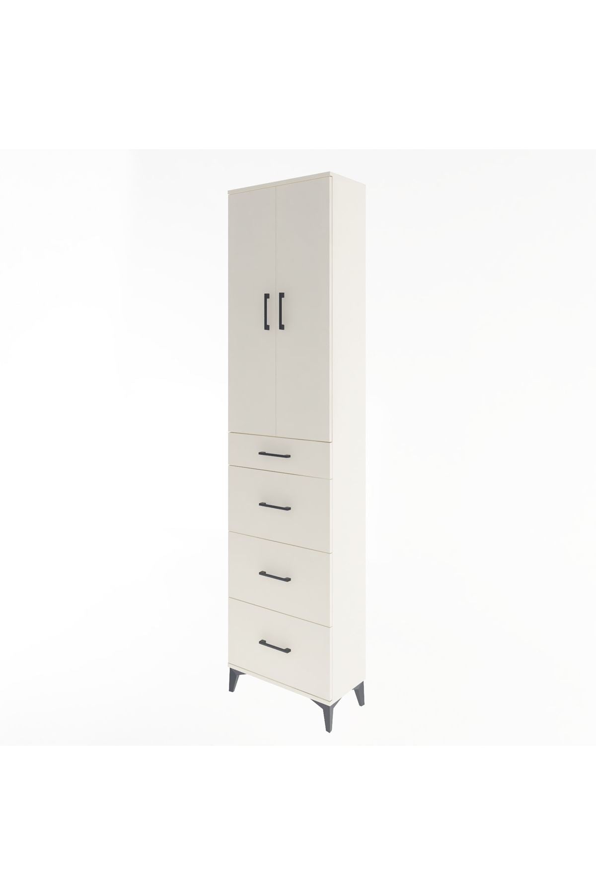 Arges Dolap Tek Raflı 4 Çekmeceli 2 Kapaklı 60x30x243 Aytaşı-Aytaşı