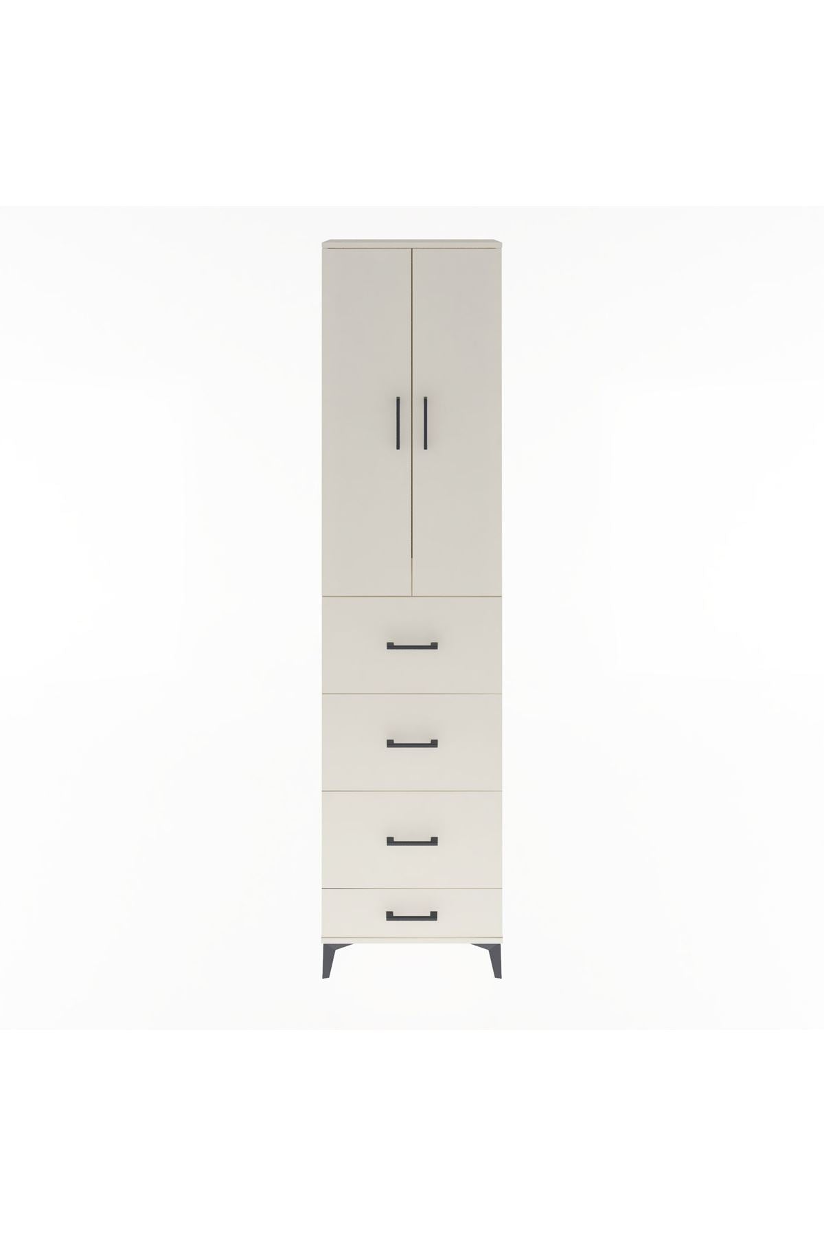 Arges Dolap Tek Raflı 4 Çekmeceli 2 Kapaklı 60x30x243 Aytaşı-Aytaşı