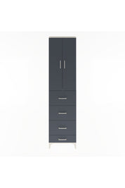 Arges Dolap Tek Raflı 4 Çekmeceli 2 Kapaklı 60x30x243 Aytaşı-Antrasit