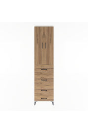 Arges Dolap Tek Raflı 4 Çekmeceli 2 Kapaklı 60x30x243 Aytaşı-Çam