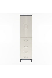 Arges Dolap Tek Raflı 4 Çekmeceli 2 Kapaklı 60x30x243 Antrasit-Aytaşı