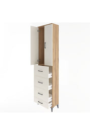 Arges Dolap Tek Raflı 4 Çekmeceli 2 Kapaklı 60x30x243 - S32M075V7A