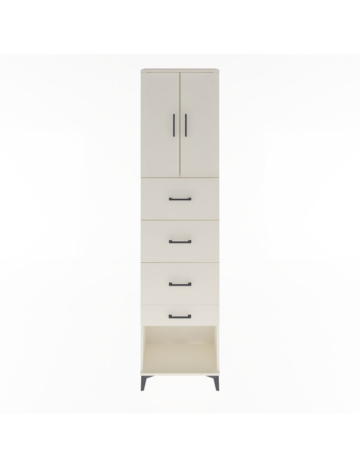 Arges Dolap Tek Raflı 4 Çekmeceli 2 Kapaklı 60x30x243 Aytaşı-Aytaşı