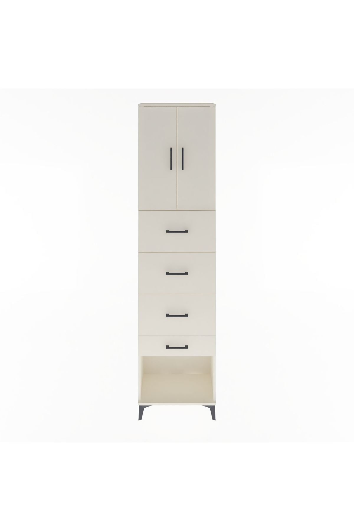 Arges Dolap Tek Raflı 4 Çekmeceli 2 Kapaklı 60x30x243 Aytaşı-Aytaşı