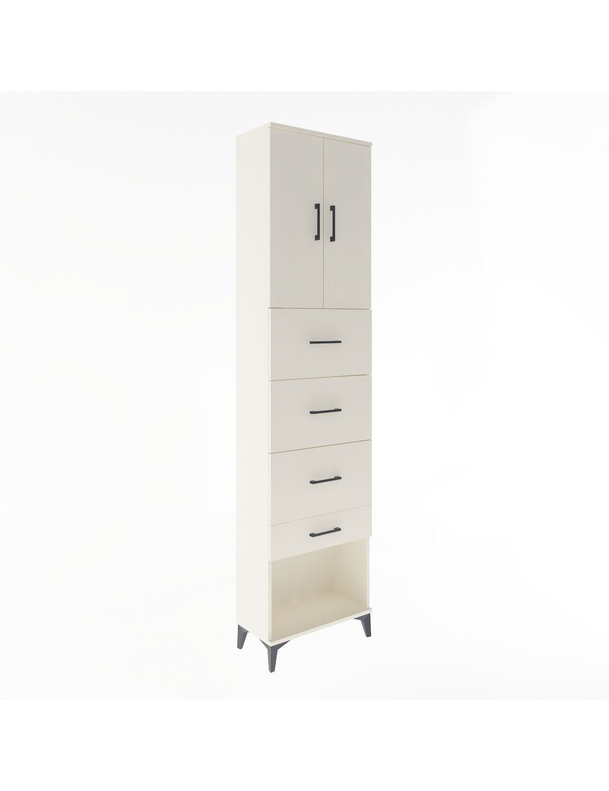 Arges Dolap Tek Raflı 4 Çekmeceli 2 Kapaklı 60x30x243 Aytaşı-Aytaşı