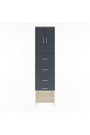 Arges Dolap Tek Raflı 4 Çekmeceli 2 Kapaklı 60x30x243 Aytaşı-Antrasit