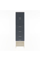 Arges Dolap Tek Raflı 4 Çekmeceli 2 Kapaklı 60x30x243