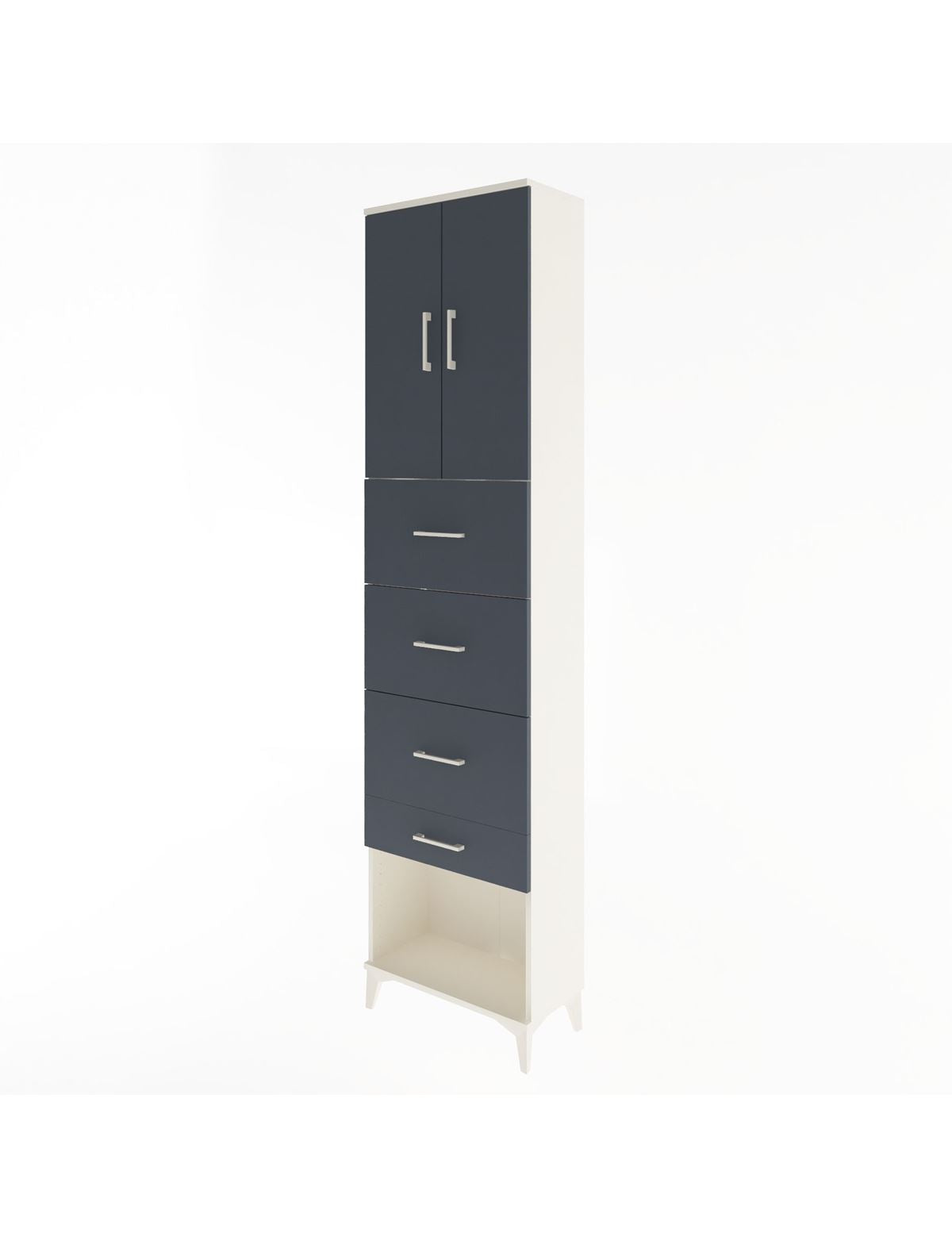 Arges Dolap Tek Raflı 4 Çekmeceli 2 Kapaklı 60x30x243 - S32M076V2A