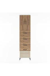 Arges Dolap Tek Raflı 4 Çekmeceli 2 Kapaklı 60x30x243 Aytaşı-Çam