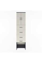 Arges Dolap Tek Raflı 4 Çekmeceli 2 Kapaklı 60x30x243 Antrasit-Aytaşı