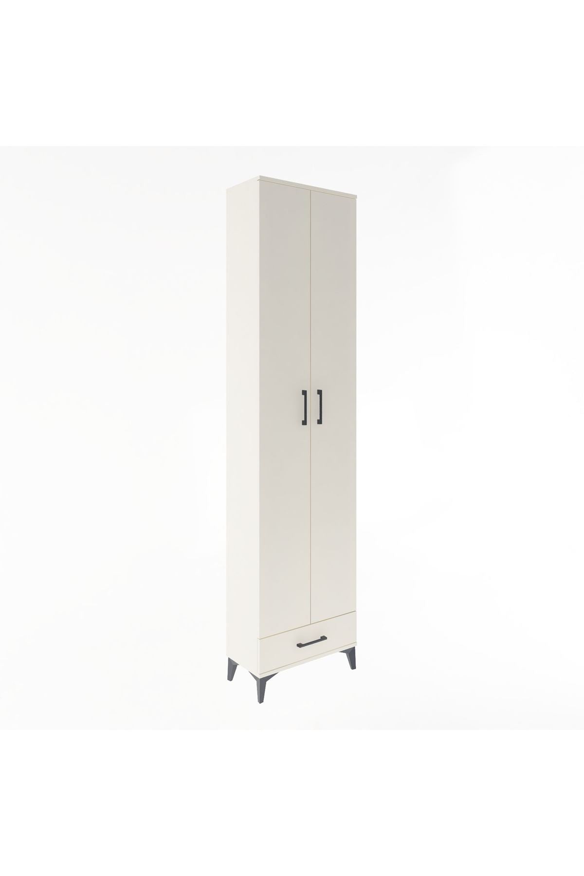 Arges Dolap 5 Raflı Tek Çekmeceli 2 Kapaklı 60x30x243 Aytaşı-Aytaşı