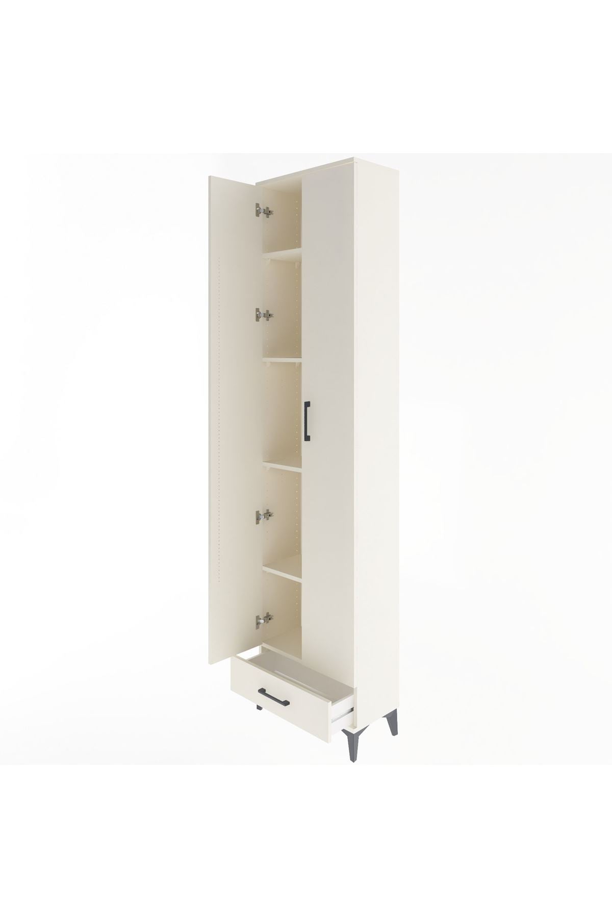 Arges Dolap 5 Raflı Tek Çekmeceli 2 Kapaklı 60x30x243 Aytaşı-Aytaşı