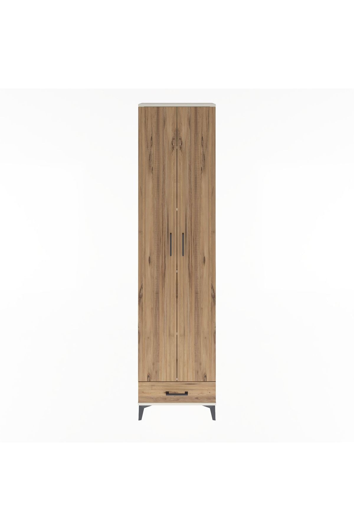 Arges Dolap 5 Raflı Tek Çekmeceli 2 Kapaklı 60x30x243 Aytaşı-Çam