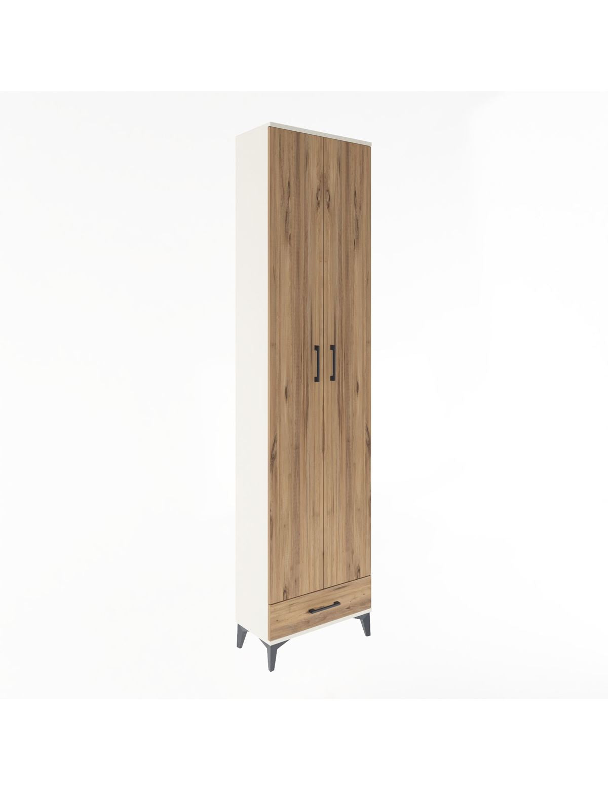 Arges Dolap 5 Raflı Tek Çekmeceli 2 Kapaklı 60x30x243 Aytaşı-Çam