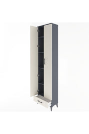 Arges Dolap 5 Raflı Tek Çekmeceli 2 Kapaklı 60x30x243 Antrasit-Aytaşı