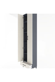 Arges Dolap 5 Raflı Tek Çekmeceli 2 Kapaklı 60x30x243 Antrasit-Aytaşı