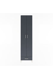 Arges Dolap 5 Raflı Tek Çekmeceli 2 Kapaklı 60x30x243 Antrasit-Antrasit