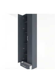 Arges Dolap 5 Raflı Tek Çekmeceli 2 Kapaklı 60x30x243 Antrasit-Antrasit