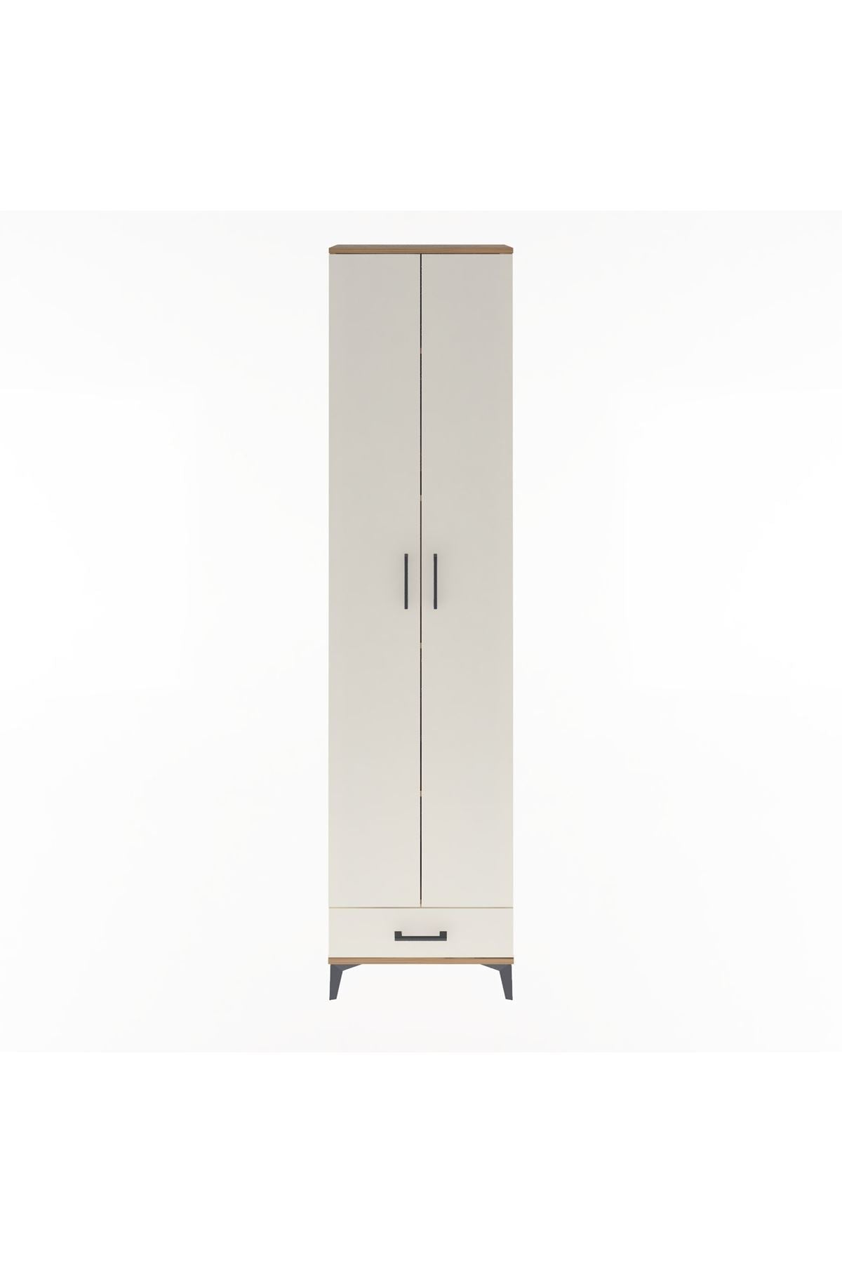 Arges Dolap 5 Raflı Tek Çekmeceli 2 Kapaklı 60x30x243 Çam-Aytaşı