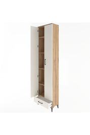 Arges Dolap 5 Raflı Tek Çekmeceli 2 Kapaklı 60x30x243 Çam-Aytaşı