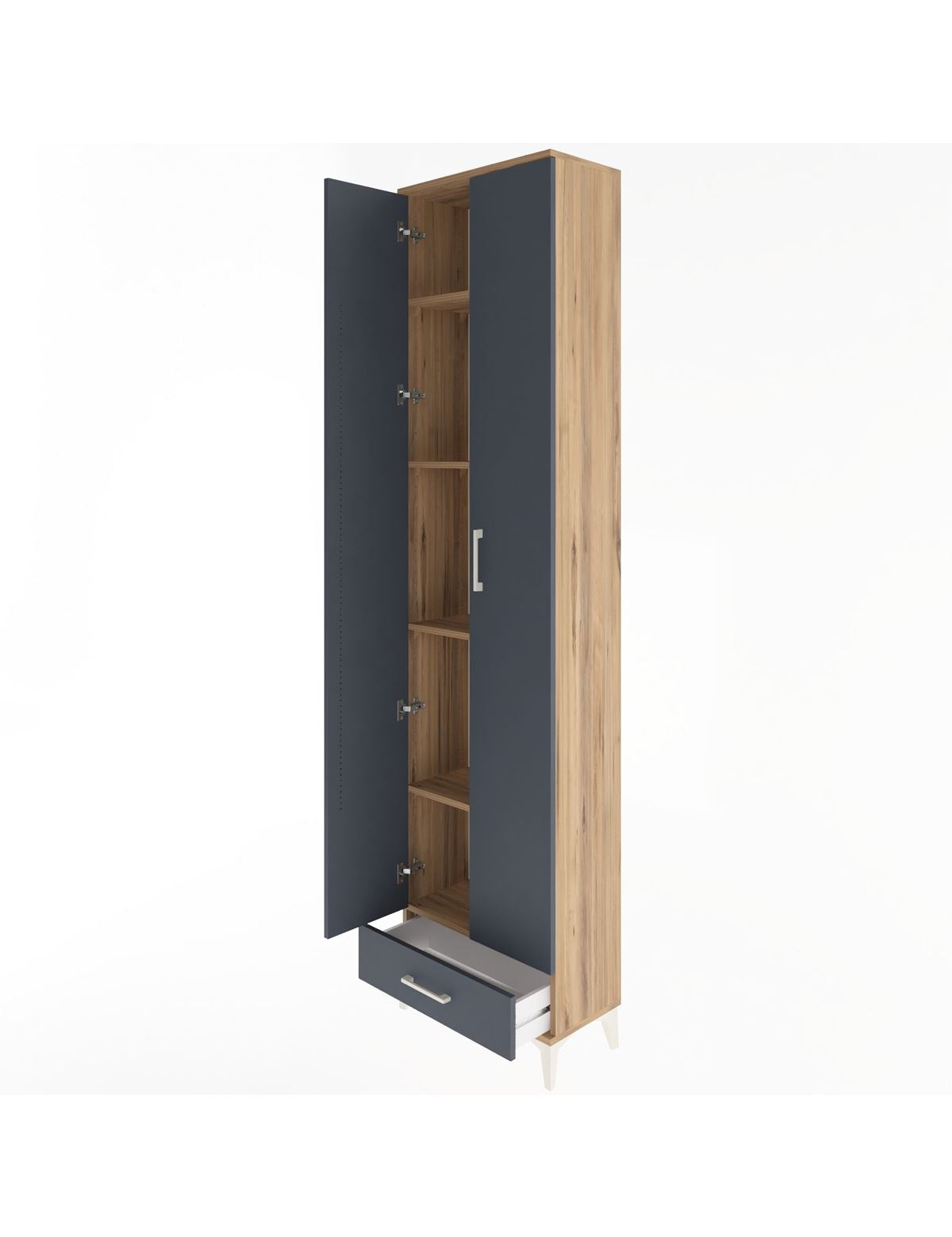 Arges Dolap 5 Raflı Tek Çekmeceli 2 Kapaklı 60x30x243 - S32M077V8A