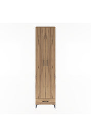 Arges Dolap 5 Raflı Tek Çekmeceli 2 Kapaklı 60x30x243 Çam-Çam