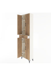 Arges Dolap 5 Raflı Tek Çekmeceli 4 Kapaklı 60x30x243 Aytaşı-Çam