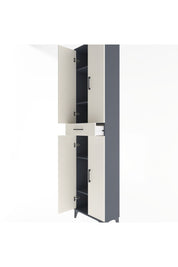 Arges Dolap 5 Raflı Tek Çekmeceli 4 Kapaklı 60x30x243 Antrasit-Aytaşı