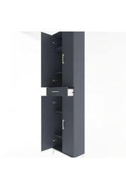Arges Dolap 5 Raflı Tek Çekmeceli 4 Kapaklı 60x30x243 Antrasit-Antrasit
