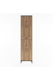 Arges Dolap 5 Raflı Tek Çekmeceli 4 Kapaklı 60x30x243 Antrasit-Çam