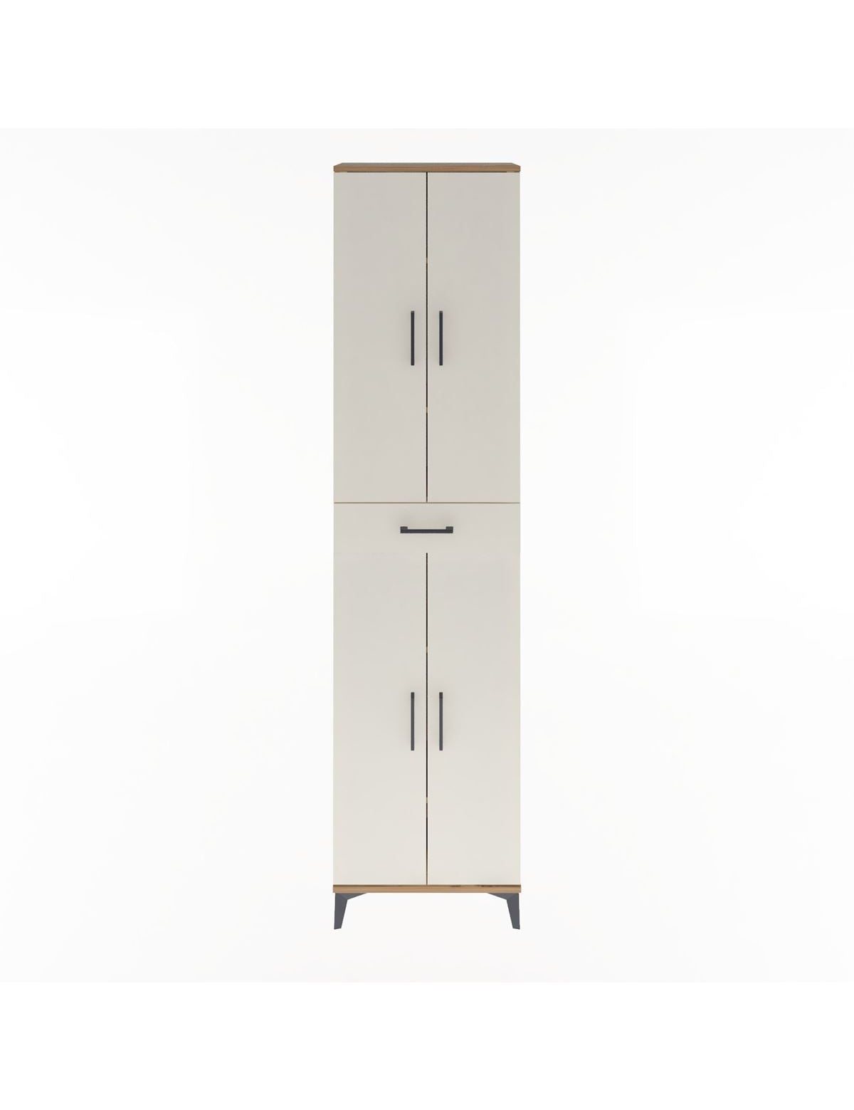 Arges Dolap 5 Raflı Tek Çekmeceli 4 Kapaklı 60x30x243 Çam-Aytaşı