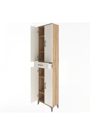 Arges Dolap 5 Raflı Tek Çekmeceli 4 Kapaklı 60x30x243 Çam-Aytaşı