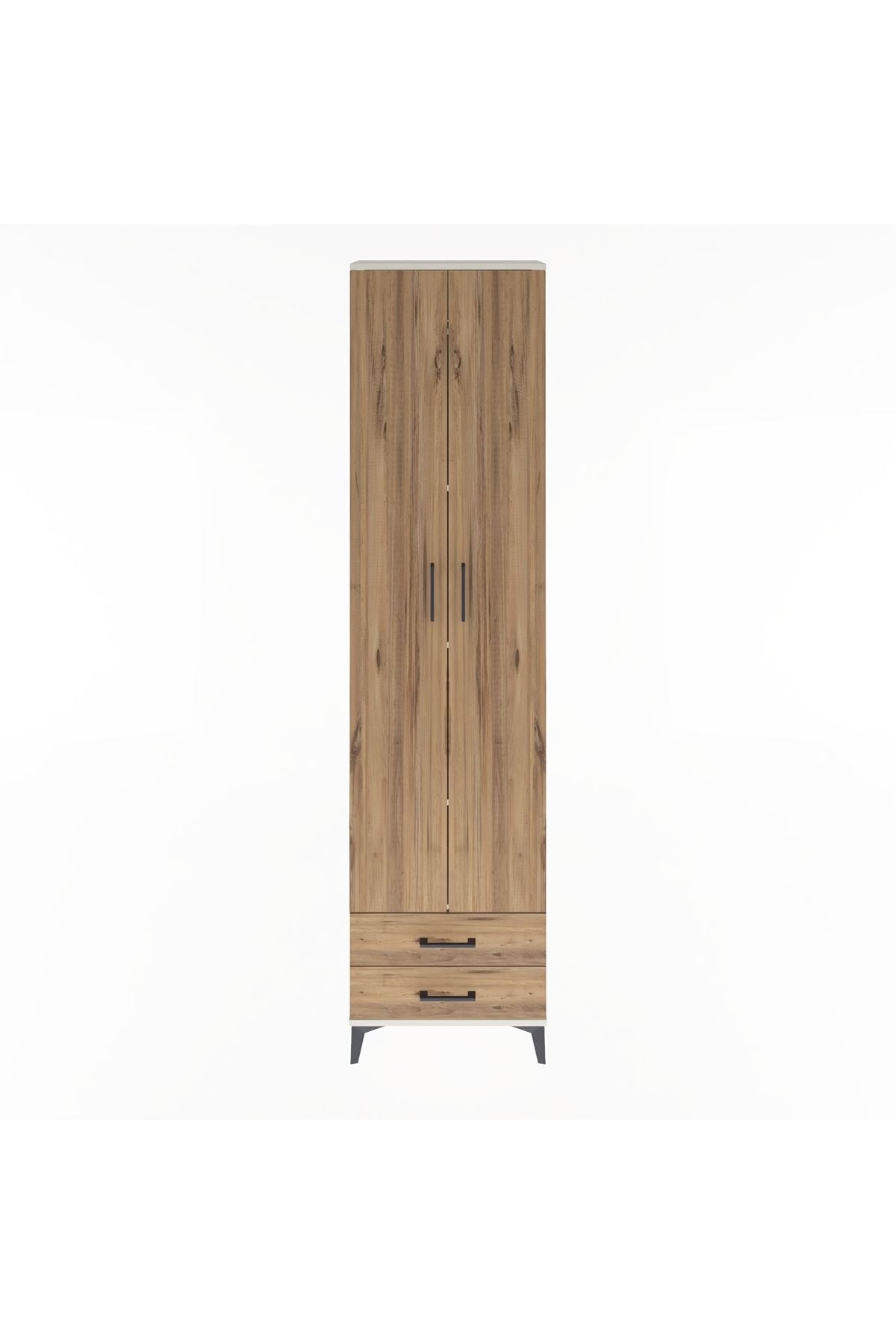 Arges Dolap 5 Raflı 2 Çekmeceli 2 Kapaklı 60x30x243 Aytaşı-Çam