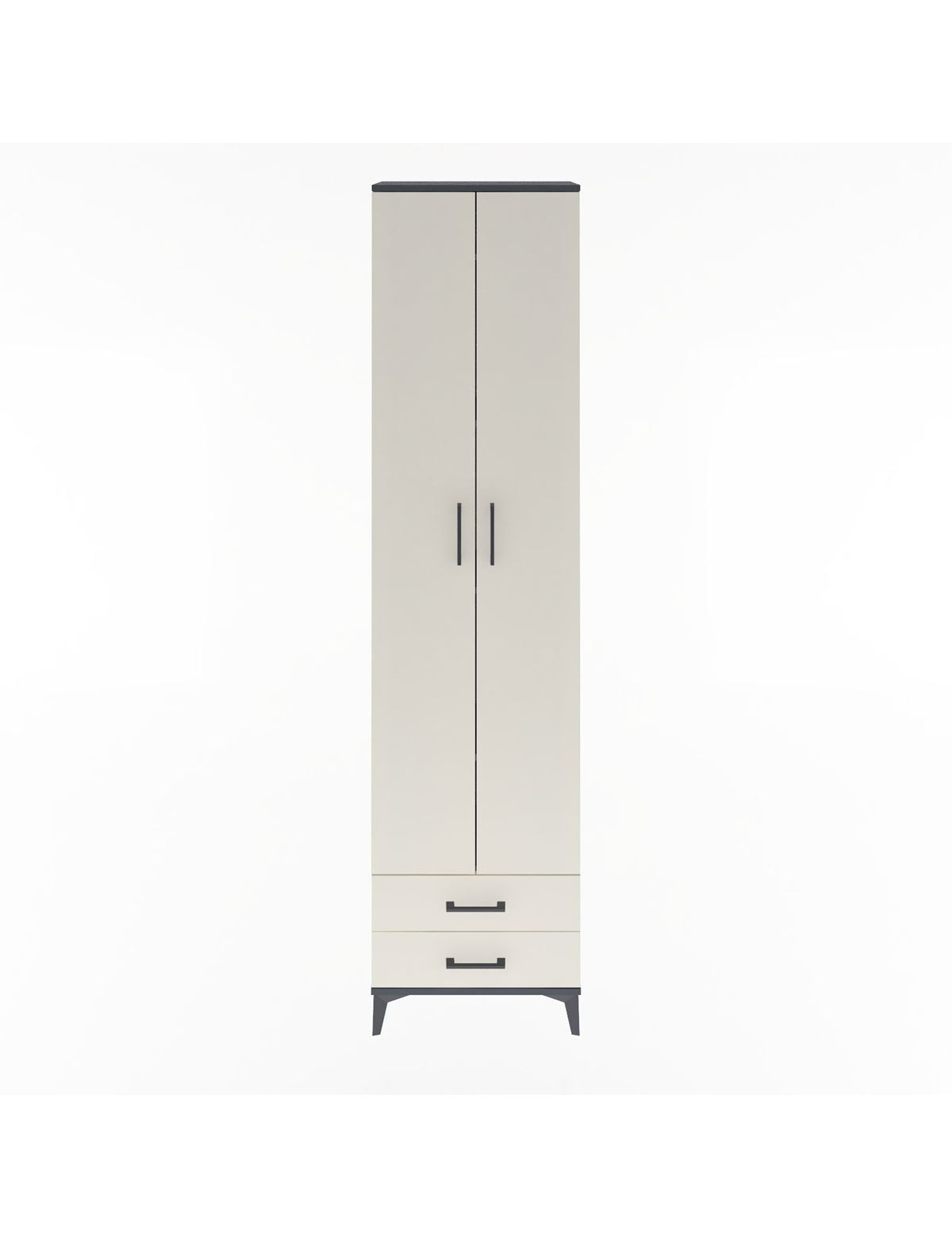 Arges Dolap 5 Raflı 2 Çekmeceli 2 Kapaklı 60x30x243 Antrasit-Aytaşı