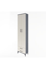Arges Dolap 5 Raflı 2 Çekmeceli 2 Kapaklı 60x30x243 Antrasit-Aytaşı