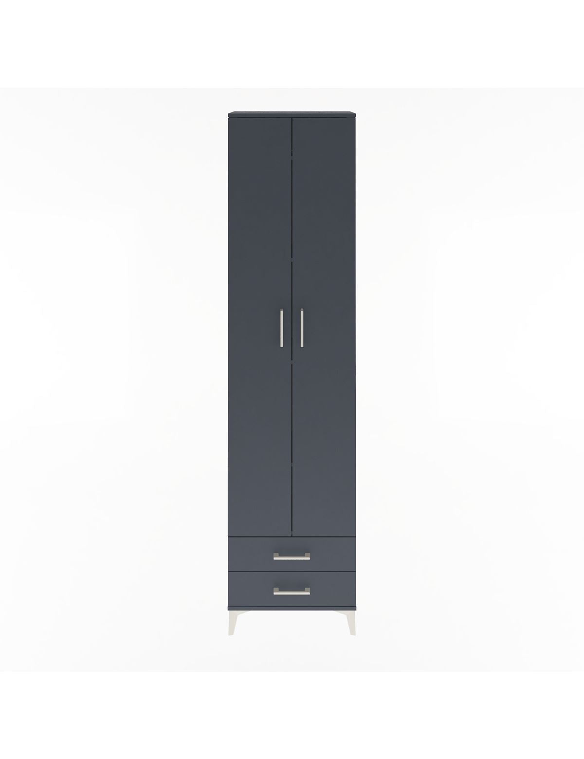 Arges Dolap 5 Raflı 2 Çekmeceli 2 Kapaklı 60x30x243 Antrasit-Antrasit