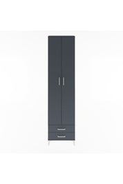 Arges Dolap 5 Raflı 2 Çekmeceli 2 Kapaklı 60x30x243 Antrasit-Antrasit